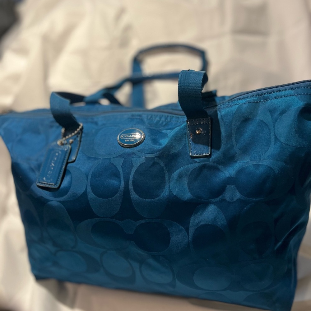 Coach Blue Travel Tote